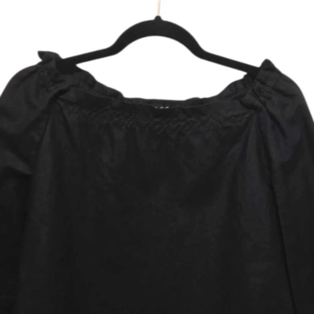 A.P.C. Black Cotton Linen Gathered Peasant Top Size Small - Picture 8 of 11